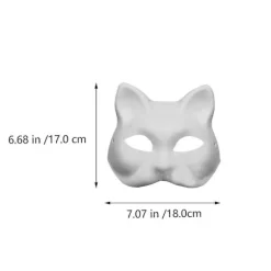 15 stk Hvide Dekorative Malbare Masker Halvmaske Kattemasker Halloweenfest Blankt Papir Almindeligt (YJD)