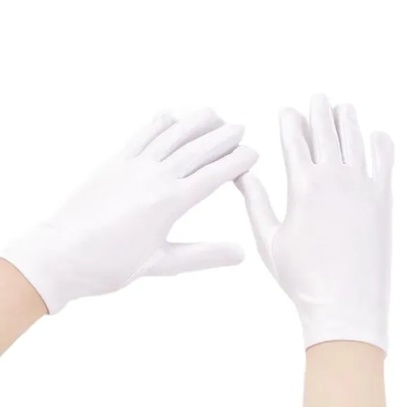 8 stk. Hvide Handsker Hvide Bomuldshandsker Cosplay Kostume Kjole Handsker Håndled Formelle Handsker til Fest