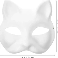 30 stk. hvide kattemasker hvide rævemasker dyre halv ansigtsmaskerade maske papir umalet tom DIY Halloweenmaske til maskerade cosplayfest [L] 30pcs