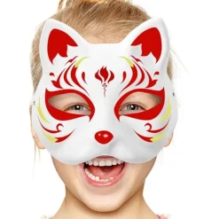 30 stk hvide kattemasker hvide ræv masker dyr halv ansigtsmaske karneval maske papirmalet tom DIY Halloween maske til maskerade cosplay fest [L] 30pcs | Fyndiq