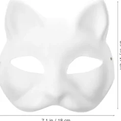 30 stk hvide kattemasker hvide ræv masker dyr halv ansigtsmaske karneval maske papirmalet tom DIY Halloween maske til maskerade cosplay fest [L] 30pcs | Fyndiq