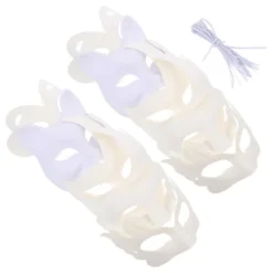 12 stk Hvide Maskerademasker Uafsluttede Masker Halloween Dyremasker Cosplay Kitsune Masker Ræv Halloween Masker