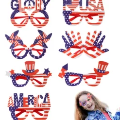 7 stk Independence Day Briller 4. juli Brillestel