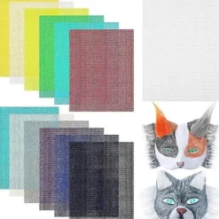 12 stk Øjennet 7,9x5,9 tommer DIY Therian Maske Material Kit Plast Øjennet Plader kompatibel til DIY Håndværk