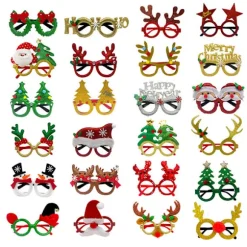 24 stk. julefest glitterbriller stel ferie glitter julebriller gaver til julefest dekorationer