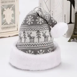 4 stk. Julehat, fleece, snefnug, vinterhat dekoration