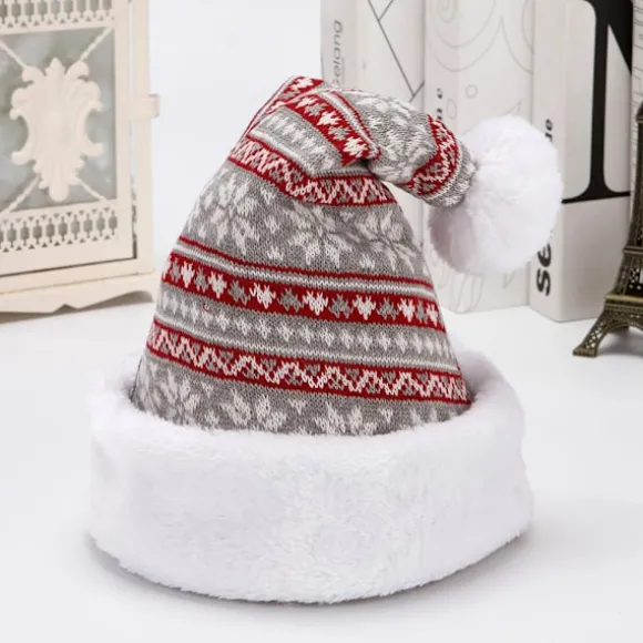 4 stk. Julehat, fleece, snefnug, vinterhat dekoration