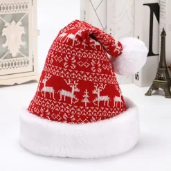 4 stk. Julehat, fleece, snefnug, vinterhat dekoration