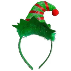 1 stk. Julehårbøjle Kreativ Julehat Hårbøjle med Villus Hovedbøjle Hovedbeklædning Xmas Navidad Fest Børnegave