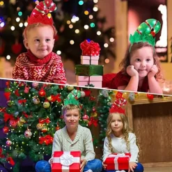 2 stk. Julehårbøjler Selvlysende Kostume Hovedbeklædning Tilbehør Hårbøjle med 3D-design til Julefrokost