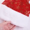 3 stk. julehue i fløjl, unisex, julehue til voksne, feriehuer, fest, snefnug-printet hue, julemandshat til festival kostume