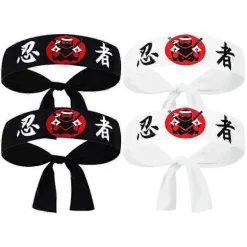 4 stk. Karate Pandebånd Pandebånd Karate Pandebånd Japansk Pandebånd Kokke Pandebånd