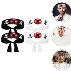 4 stk. Karate Pandebånd Pandebånd Karate Pandebånd Japansk Pandebånd Kokke Pandebånd