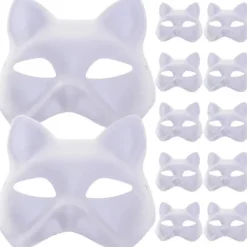 12 stk. kattemaske maske rekvisit sta performance blank maske