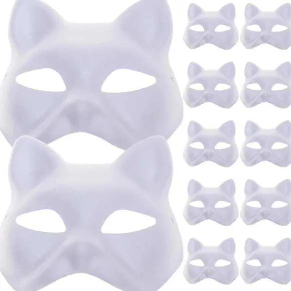 12 stk. kattemaske maske rekvisit sta performance blank maske