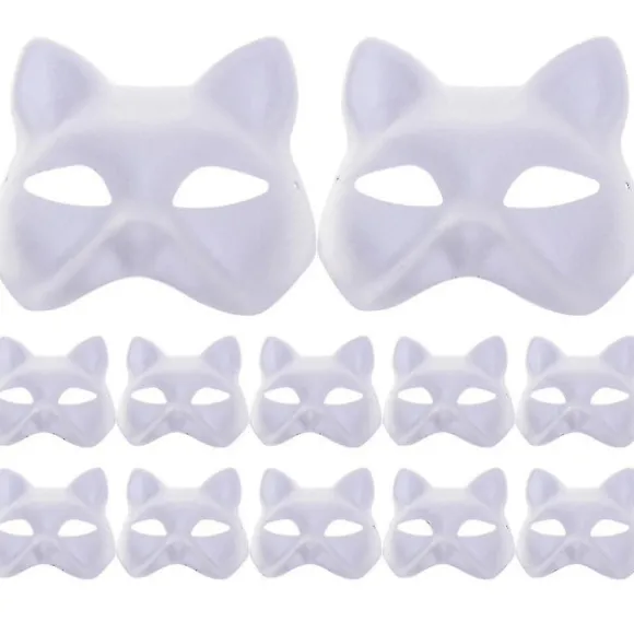 12 stk. kattemaske maske rekvisit sta performance blank maske
