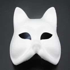 20 stk. Kattemasker Therianmasker lavet af hvidt papir til DIY-maling Cat mask
