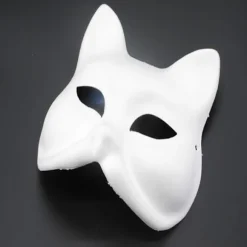 20 stk. Kattemasker Therianmasker lavet af hvidt papir til DIY-maling Cat mask