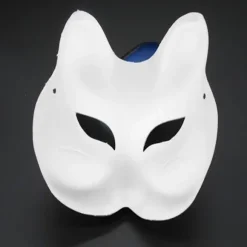 20 stk. Kattemasker Therianmasker lavet af hvidt papir til DIY-maling_yux Cat mask