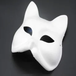 20 stk. Kattemasker Therianmasker lavet af hvidt papir til DIY-maling_yux Cat mask