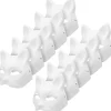 10 stk. kattemasker til at male, dyremaske maske DIY hvide masker halv til maskerade halloween børn cosplay masker kostumefest gaver