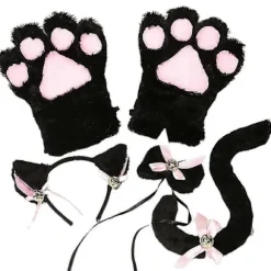 5 stk Kreativ Kat Cosplay Kostume Killinghale Ører Hals Poter Handsker Anime Lolita Gothic Sæt Til Fest