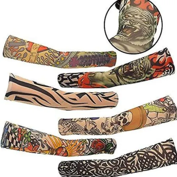 6 stk. Kunst Arm Falske Tatovering Ærmer Cover Til Unisex Fest Cool Mand Kvinde Mode Tatoveringer & Kropskunst Midlertidig Vandtæt