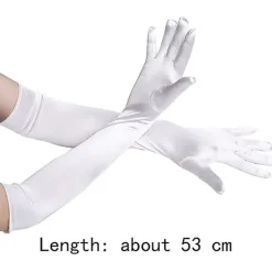 1 stk. Lange albue satin handsker lange aftenhandsker fancy dress silkehandsker damegave