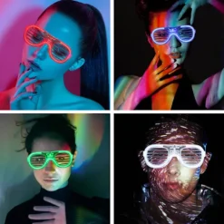4 stk. LED-briller, der lyser, blinkende LED Cyberpunk-briller til