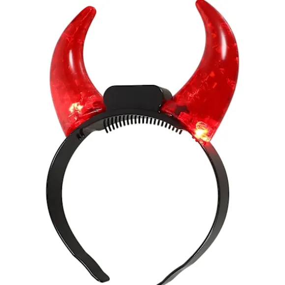 1 stk. LED-lysende Djævlehorn Hårbøjle Kostume Lysende Hårbøjle Festdekoration Red 21.00X16.00X3.00CM