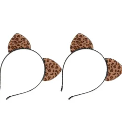 2 stk. Leopard Katteøre-hårbånd Cosplay Fest-hårbånd Leopard Øre-hårbånd Leopard 16.00X14.50X0.50CM