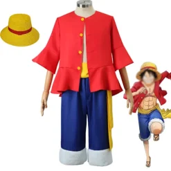 4 stk Luffy sæt Halloween anime kostume til børn voksne Kid-M