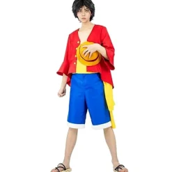 4 stk Luffy sæt Halloween anime kostume til børn voksne Kid-M