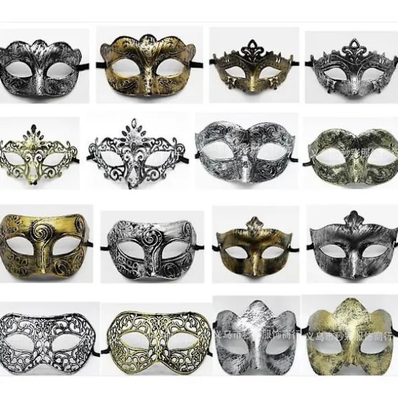 32 stk. Mardi Gras Maske Maskerade Maske Vintage Antik Maske Med Guld Sølv