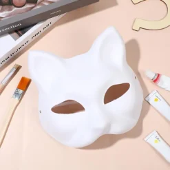 10 stk. Maskekatte-ansigtsmasker DIY-festmasker Rekvisitter Maling
