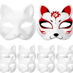 10 stk. masker tomme kattemasker til dekoration DIY maleri maskerade
