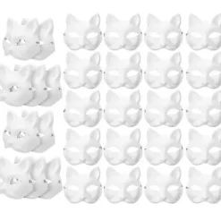 30 stk. Maskerade Blank Maske Katte Masker Kostume Cosplay Maske DIY Umalet Katte Maske