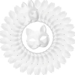 30 stk. maskerade blank maske Katte masker Kostume Cosplay maske Lav din egen umalede katte maske - Perfekt