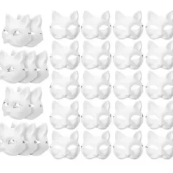 30 stk Maskerade Blank Maske Kattemasker Kostume Cosplay Maske DIY Umalet Kattemaske