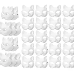 30 stk. Maskerade Blanke Maske Kattemasker Kostume Cosplay Maske DIY Umalede Kattemasker