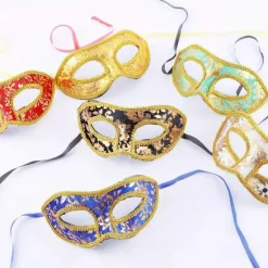 14 stk. Maskerade Masker, Halv Ansigt Mardi Gras Maskerade Maske Venetianske Masker Sæt til Halloween, Julefrokost