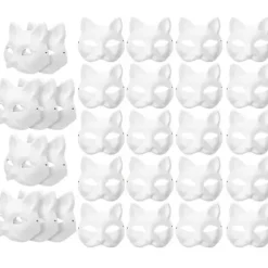 30 stk Masquerade Blanke Maske Kattemaske Kostume Cosplay Maske Lav din egen umalet kattemaske