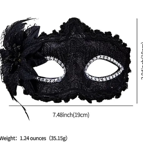 2 STK Masquerade Mask Side Blomster Halv-ansigt Ansigtsdekoration