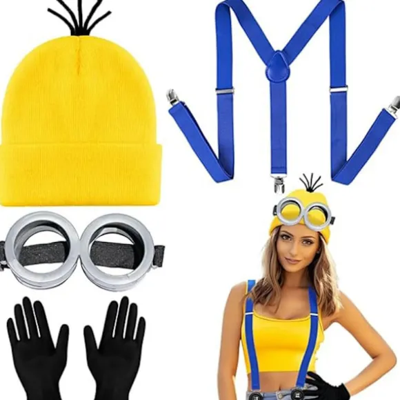 4 stk. Minions Halloween Kostume Tilbehør til Voksne Blue