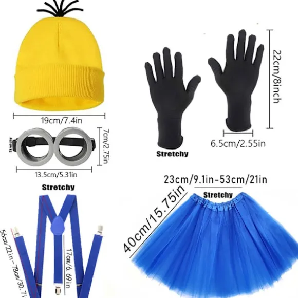 4 stk. Minions Halloween Kostume Tilbehør til Voksne Blue