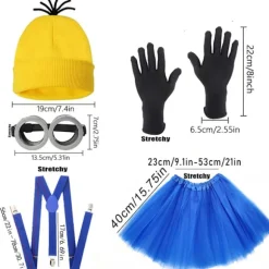 4 stk. Minions Halloween Kostumetilbehør til Voksne-FF- Blue