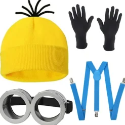 4 stk. Minions Halloween Kostume Tilbehør til Voksne Light Blue