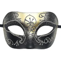 2 stk., Par Masquerade Masker Metal Venetian Mardi Gras Fest Aften Prom Kostume Maske (guld)