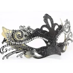 2 stk., Par Masquerade Masker Metal Venetian Mardi Gras Fest Aften Prom Kostume Maske (guld)
