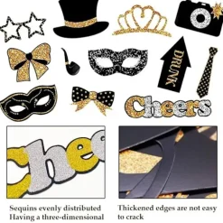 30 stk. Party Photo Booth Props Glitter Prom Photobooth Kit Fødselsdags Photo Booth Tilbehør Overskæg Læbestift Slips Briller Party